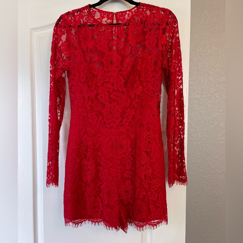 Red Lace Romper